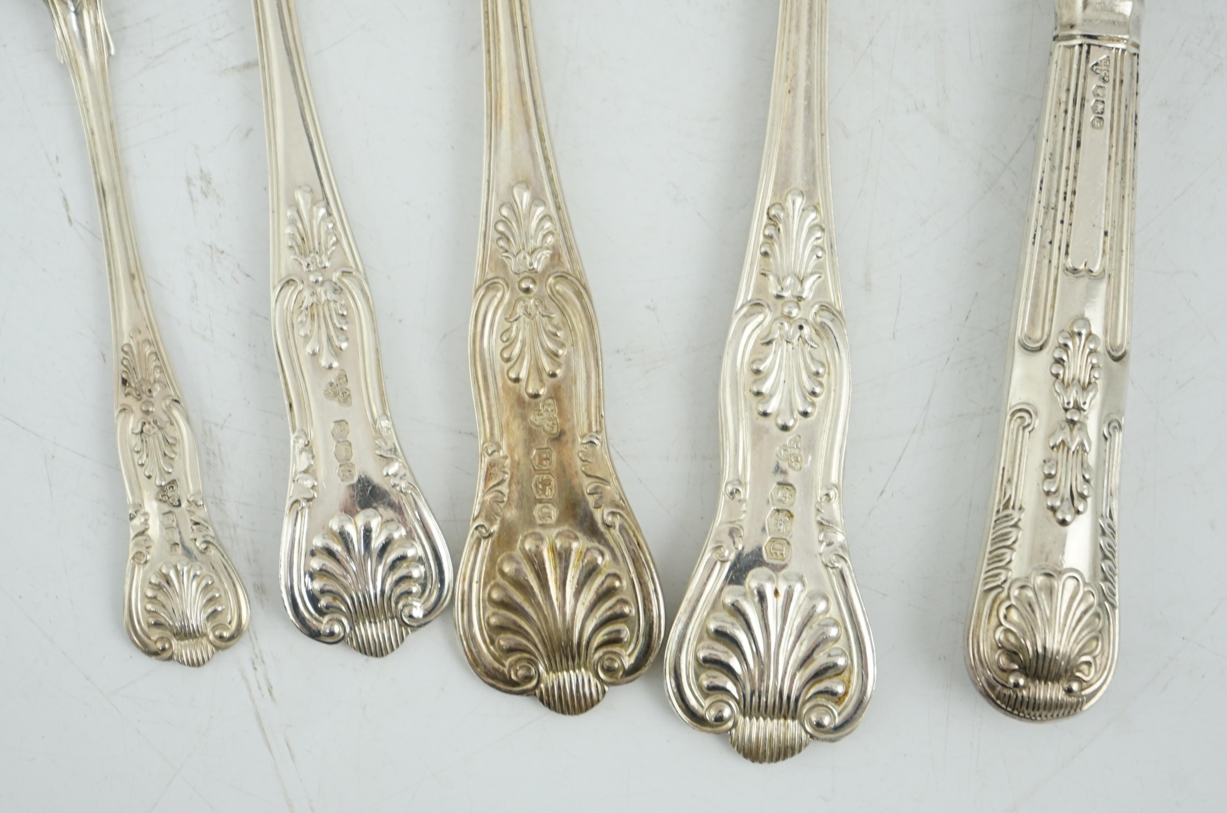 Eighteen items of late Victorian silver Hanovarian pattern flatware by The Goldsmiths Alliance Ltd